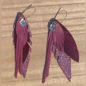 Genuine leather handmade earrings